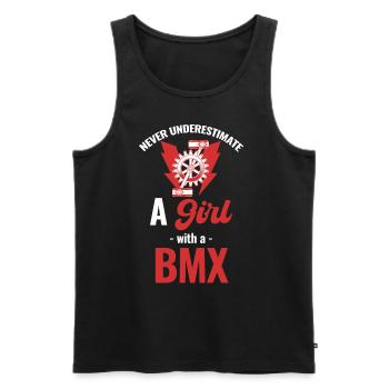 Never underestimate a girl with a - Men's Premium Organic Tank Top - black - Front - Michal (187cm)