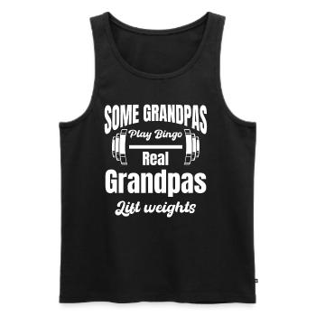 Certains grands-pères jouent au bingo Real Grandpas Lift - Débardeur bio Premium Homme - noir - Devant - AI Model Male 178 light (178cm)