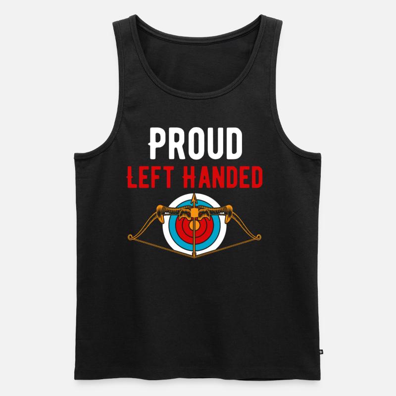 Stolzer Linkshändiger Bogenschießbogen - Männer Premium Bio Tank Top - Schwarz
