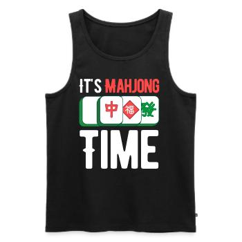 It's Mahjong Time Funny Gambling Bingo - Men's Premium Organic Tank Top - black - Front - Michal (187cm)