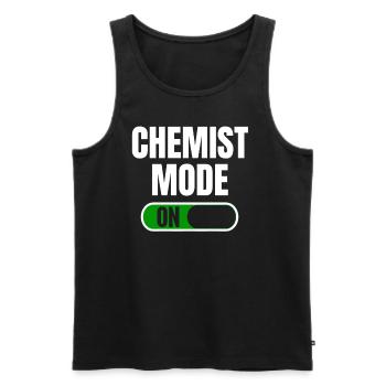 Mode chimiste pour la physique des particules théorique - Débardeur bio Premium Homme - noir - Devant - AI Model Male 178 light (178cm)