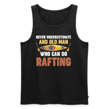 Never underestimate an old man who - Men's Premium Organic Tank Top - black - Front - Michal (187cm)
