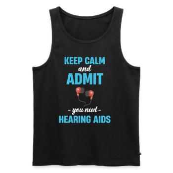 Stay calm and admit that you - Men's Premium Organic Tank Top - black - Front - AI Model Male 178 light (178cm)