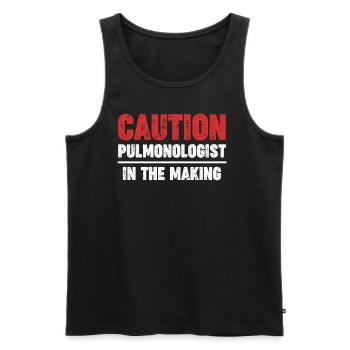 Vorsicht Pneumologe Bei Der Herstellung Von - Männer Premium Bio Tank Top - Schwarz - Vorne - AI Model Male 178 light (178cm)