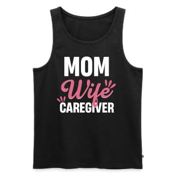 Mère, Femme, Soignante, Mère, - Débardeur bio Premium Homme - noir - Devant - Michal (187cm)