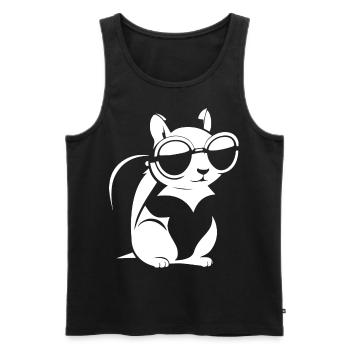 Funny Squirrel Wearing Sunglasses Squirrels - Men's Premium Organic Tank Top - black - Front - AI Model Male 178 light (178cm)