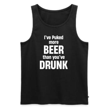 I threw up more beer than you drank - Men's Premium Organic Tank Top - black - Front - Michal (187cm)