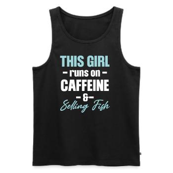 Cette fille consomme de la caféine et vend - Débardeur bio Premium Homme - noir - Devant - AI Model Male 178 light (178cm)