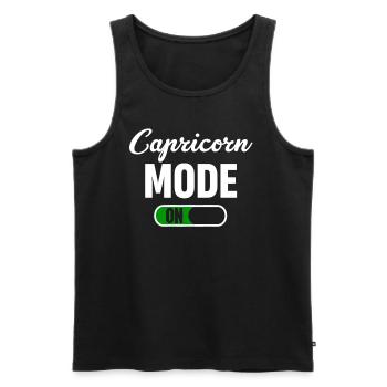 Capricorn mode for funny horoscopes - Men's Premium Organic Tank Top - black - Front - AI Model Male 178 light (178cm)