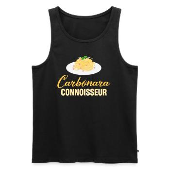Carbonara Connaisseur Italiano Macaroni Cheese - Men's Premium Organic Tank Top - black - Front - Michal (187cm)