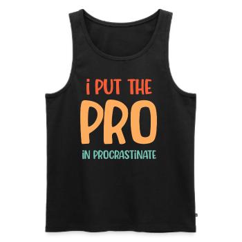 Ich Setze Den Profi In Prokrastination - Männer Premium Bio Tank Top - Schwarz - Vorne - AI Model Male 178 light (178cm)