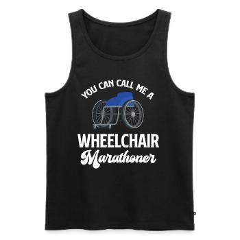 Vous pouvez m’appeler un marathonien en fauteuil roulant avec - Débardeur bio Premium Homme - noir - Devant - AI Model Male 178 light (178cm)