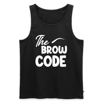 Der Brauencode Augenbrauenkosmetikerin - Männer Premium Bio Tank Top - Schwarz - Vorne - AI Model Male 178 light (178cm)