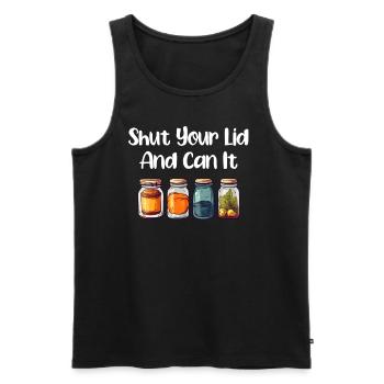Schließen Sie Ihren Deckel Und Können Sie Es - Männer Premium Bio Tank Top - Schwarz - Vorne - AI Model Male 178 light (178cm)