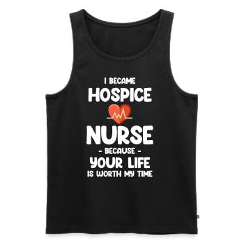Ich Bin Hospizschwester Geworden, Weil Ihr Leben - Männer Premium Bio Tank Top - Schwarz - Vorne - AI Model Male 178 light (178cm)