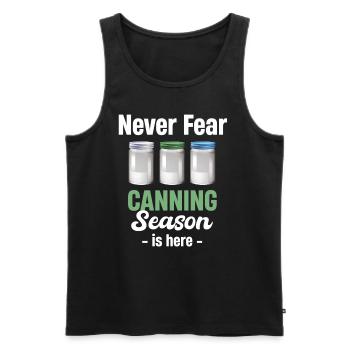 Don't worry, canning season is here and - Men's Premium Organic Tank Top - black - Front - AI Model Male 178 light (178cm)