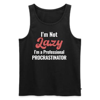 I'm not lazy, I'm a professional - Men's Premium Organic Tank Top - black - Front - AI Model Male 178 light (178cm)