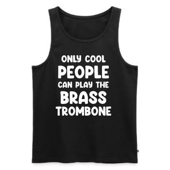 Seules les personnes cool peuvent jouer du trombones en cuivre - Débardeur bio Premium Homme - noir - Devant - AI Model Male 178 light (178cm)