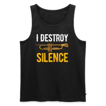 I Destroy Silence Posaunist, Musiker, Bassist, - Männer Premium Bio Tank Top - Schwarz - Vorne - Michal (187cm)