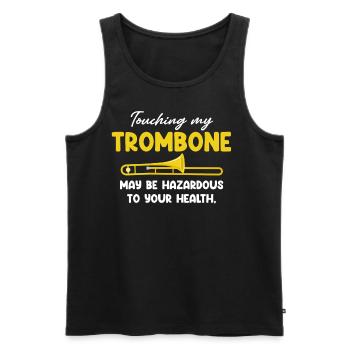 Das Berühren Meiner Posaune Kann - Männer Premium Bio Tank Top - Schwarz - Vorne - Michal (187cm)