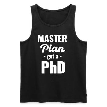 Plan directeur Doctorat Doctorat Maîtrise - Débardeur bio Premium Homme - noir - Devant - AI Model Male 178 light (178cm)