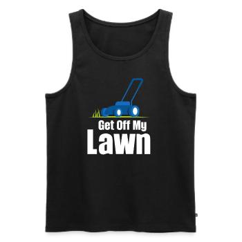 Get Off My Lawn Funny Lawn Care - Men's Premium Organic Tank Top - black - Front - Michal (187cm)