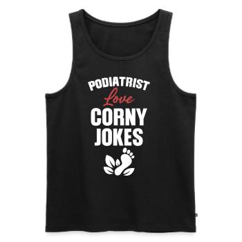 Podiatrists love cheesy jokes pedicures - Men's Premium Organic Tank Top - black - Front - AI Model Male 178 light (178cm)