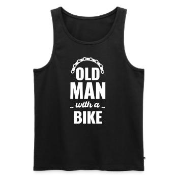 Old Man With A Bicycle Bicycle Grandpa Cycopath - Men's Premium Organic Tank Top - black - Front - AI Model Male 178 light (178cm)