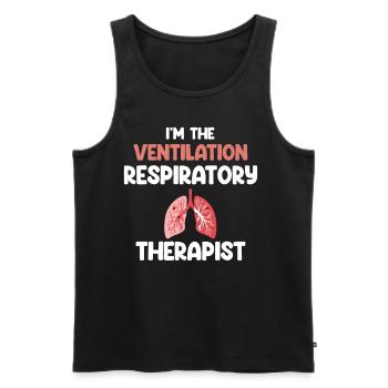 I am the Respiratory Therapist Pneumology - Men's Premium Organic Tank Top - black - Front - Michal (187cm)