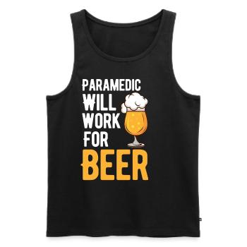 Un ambulancier se fait soigner pour son petit ami de la bière - Débardeur bio Premium Homme - noir - Devant - Michal (187cm)