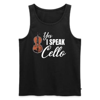 Yes, I Speak Cello Funny Cellist - Men's Premium Organic Tank Top - black - Front - Michal (187cm)