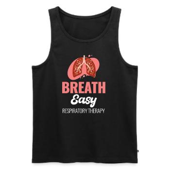 Breath Easy Respiratory Therapist Asthma Pneumology - Men's Premium Organic Tank Top - black - Front - AI Model Male 178 light (178cm)