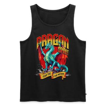 Dragon, Fantasy, Magic, Mysticism, Creature, Fable, Animal - Men's Premium Organic Tank Top - black - Front - AI Model Male 178 light (178cm)
