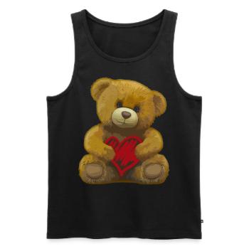 Teddy Bear Cute Love Explanation I Love You Gift - Men's Premium Organic Tank Top - black - Front - Michal (187cm)