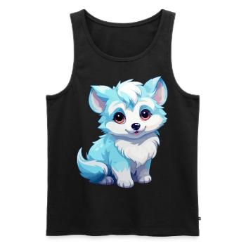 Kawaii Arctic Fox Mignon Japonais Anime Esthétique - Débardeur bio Premium Homme - noir - Devant - Michal (187cm)