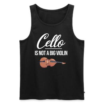 Cello Is Not A Big Violin Funny Cellist - Men's Premium Organic Tank Top - black - Front - AI Model Male 178 light (178cm)
