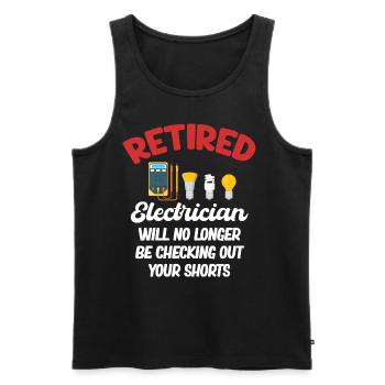 Won't check out your shorts anymore - Men's Premium Organic Tank Top - black - Front - AI Model Male 178 light (178cm)