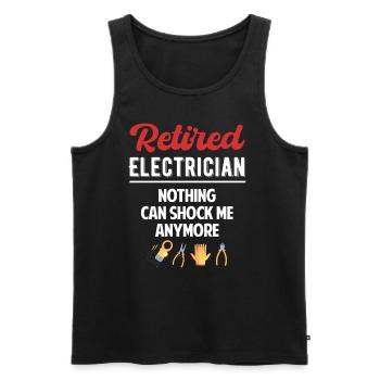Retired Electrician Nothing Can Me Anymore - Men's Premium Organic Tank Top - black - Front - AI Model Male 178 light (178cm)