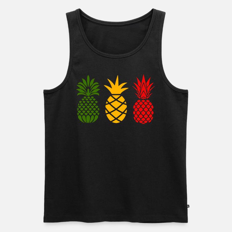 Ananas - Männer Premium Bio Tank Top - Schwarz