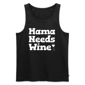 Mom Needs Wine Funny Parenting Mom - Men's Premium Organic Tank Top - black - Front - Michal (187cm)