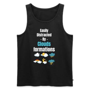 Leicht Abgelenkt Von Wolkenformationen Lustiger - Männer Premium Bio Tank Top - Schwarz - Vorne - Michal (187cm)