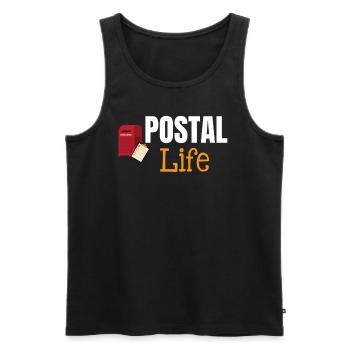 Postal Life Funny Worker Postman Postman - Men's Premium Organic Tank Top - black - Front - AI Model Male 178 light (178cm)