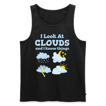 Ich Schaue Auf Wolken Und Ich Weiß Dinge Lustiger - Männer Premium Bio Tank Top - Schwarz - Vorne - Michal (187cm)