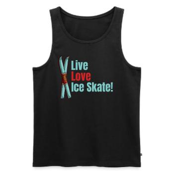Lebe Die Liebe Zum Schlittschuhlaufen! - Männer Premium Bio Tank Top - Schwarz - Vorne - Michal (187cm)