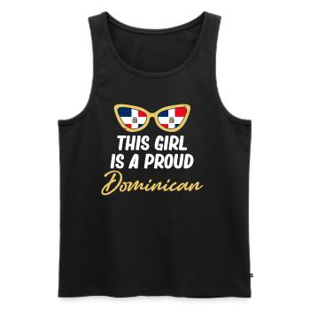 This girl is a proud Dominican - Men's Premium Organic Tank Top - black - Front - AI Model Male 178 light (178cm)