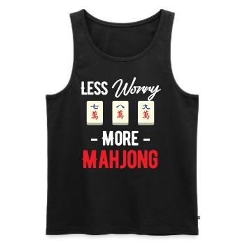 Less politics, more mahjong gambling, - Men's Premium Organic Tank Top - black - Front - Michal (187cm)