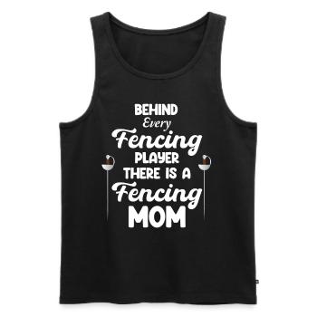 Hinter Jedem Fechtspieler Steht Eine Fechtmama - Männer Premium Bio Tank Top - Schwarz - Vorne - Michal (187cm)