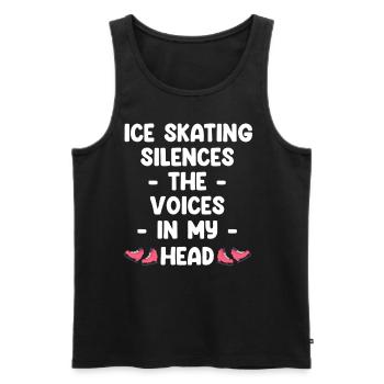 Ice skating gets the voices in my head to - Men's Premium Organic Tank Top - black - Front - AI Model Male 178 light (178cm)