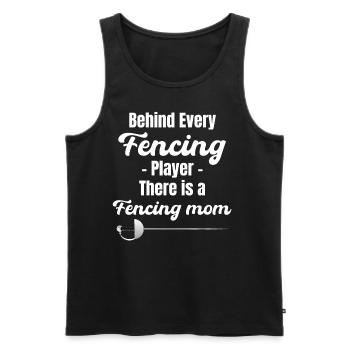 Hinter Jedem Fechtspieler Steht Eine Fechtmama - Männer Premium Bio Tank Top - Schwarz - Vorne - Michal (187cm)