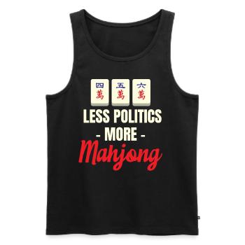 Less politics, more mahjong gambling, - Men's Premium Organic Tank Top - black - Front - Michal (187cm)